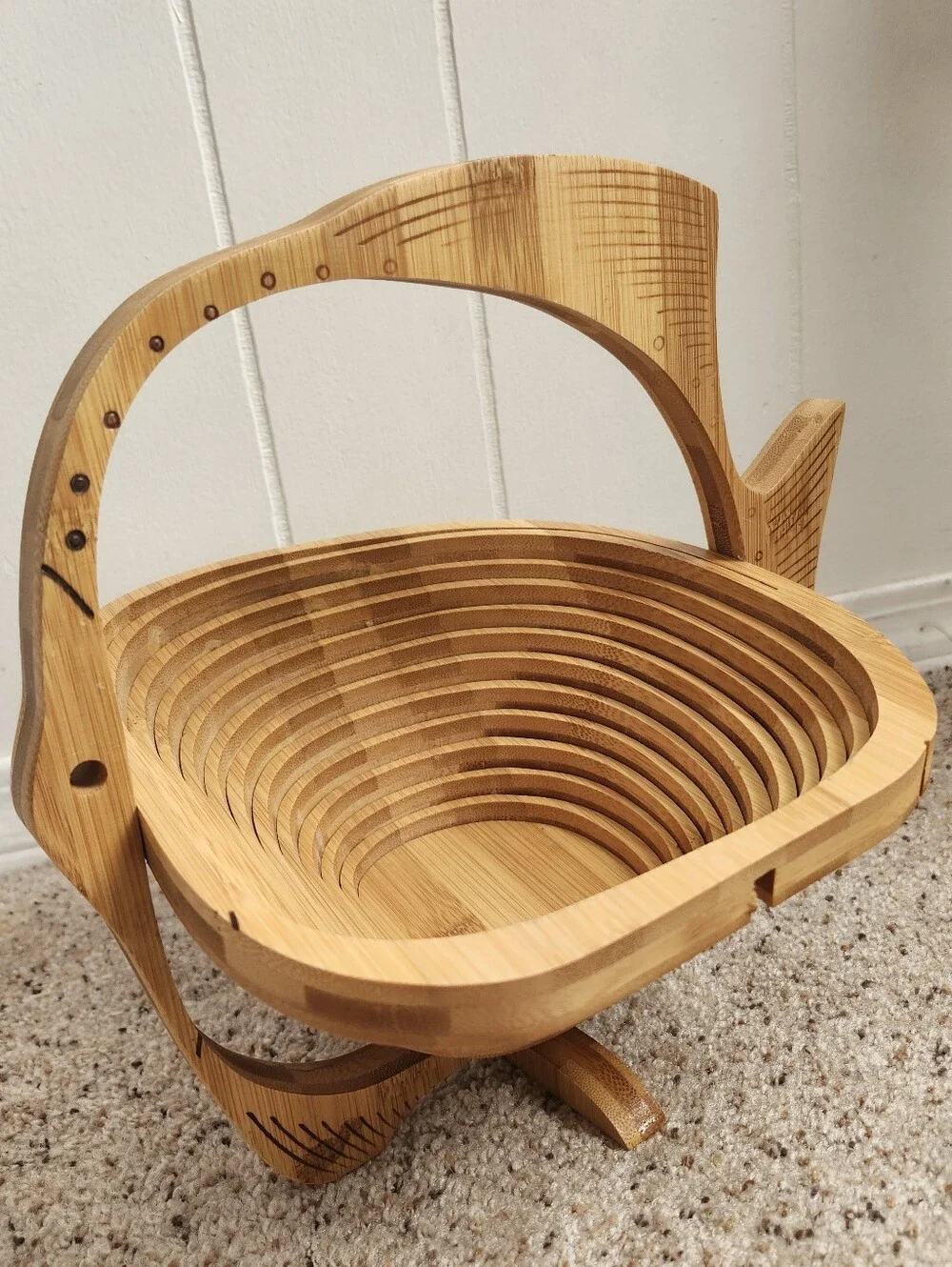Vintage Fish-Shaped Wooden Basket